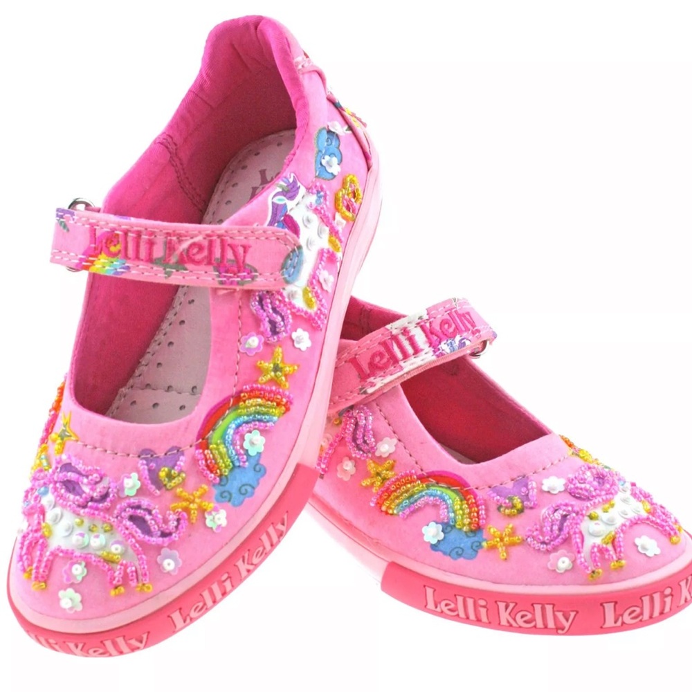 Lelli Kelly Pink Fantasy Unicorn Dolly Shoes